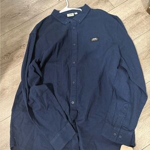 Vans Men's Dark Blue corduroy Casual Shirt